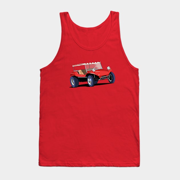 Baja Beach Buggy in Red Tank Top by Webazoot